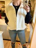 2072 - Sherpa Vest Jacket with Tie Side - White