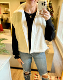 2072 - Sherpa Vest Jacket with Tie Side - White