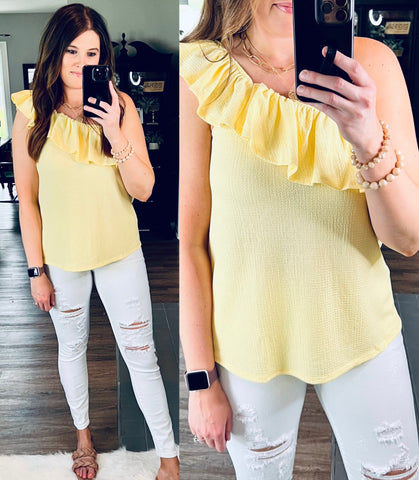 My Sunny Side - Yellow One Shoulder Top