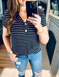 Shades of Black - Striped Tee